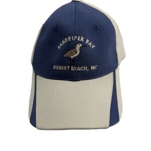 Sandpiper Bay Hat Mens OSFA Beige Blue Sunset Beach NC Embroidered Town Talk